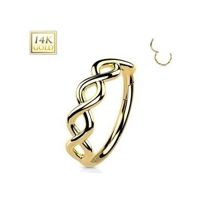 Šperky4U zlatý piercing segment kruh ZL01231-YG