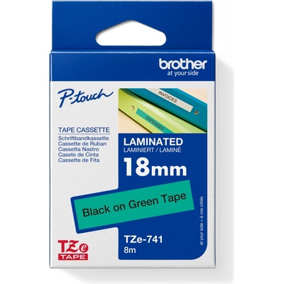 páska BROTHER TZ741 čierne písmo, zelená páska Tape (18mm) (TZE741)