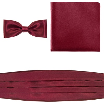 Avantgard Smokingový pás s motýlkem a kapesníčkem 853-9022 bordó lesk – Zboží Dáma