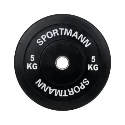 Sportmann Тегло Гумена броня плоча sportmann - 5 кг / 51 мм - Черна