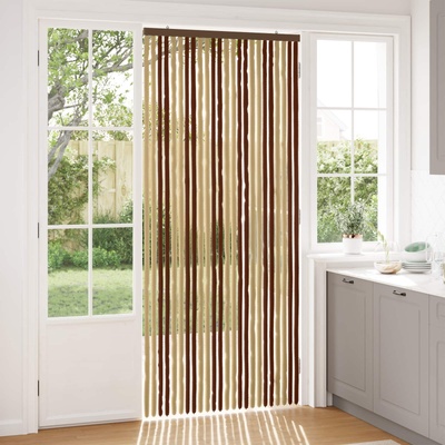 vidaXL Мрежа против насекоми Шенил Кафяв и бежов 100 x 230 cm 100% ПП (42034451)