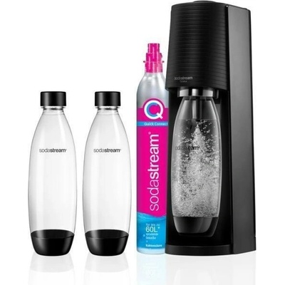 SodaStream Terra čierna výrobník sódy, mechanický, 2x 1l fľaša SodaStream Fuse, bombička s CO2