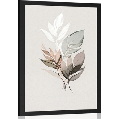 Plakát minimalistické listy - 60x90 silver