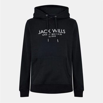 Jack Wills Мъжки суичър Jack Wills Batsford Logo Hoodie Mens - Black