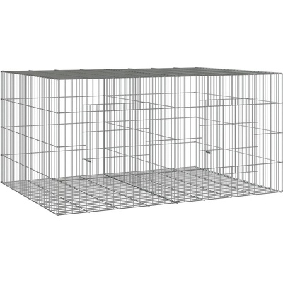 vidaXL Klec pro králíky 2 panely Pozinkované železo 110 x 79 x 54 cm
