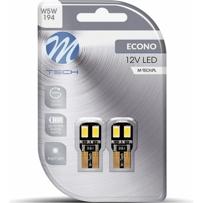 M-Tech CANBUS W5W W2.1x9.5d 12 V 4 LED biele 2 ks LB323W