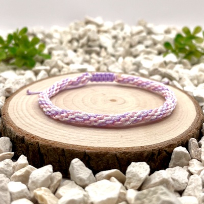 Certom Vícebarevný náramek přátelství - růžová, bílá, fialová 0236