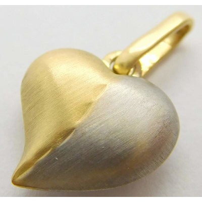 Klenoty Budín Dámský zlatý přívěsek z bílého a žlutého zlata srdíčko H753