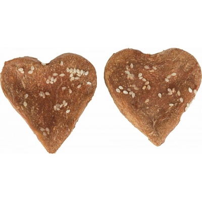 TRIXIE Denta Fun Chicken Love [150 ks] srdce z buvolí kůže balené kuřecím masem 6 cm 25 g