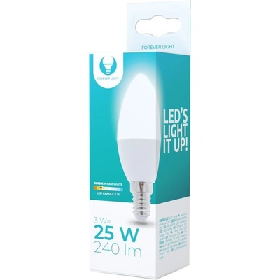 Forever Light LED žiarovka E14 C37 3W 230V 3000K 240lm