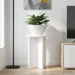 vidaXL Стойка за растения 2 бр. Бяло Ø29, 5 x 40 см Инженерна дървесина (899735)