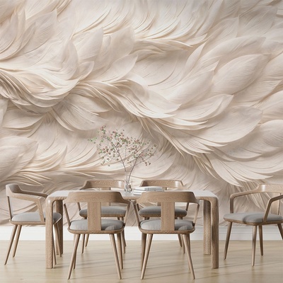 Art Gift Decor Фототапет 3d пера в бежово