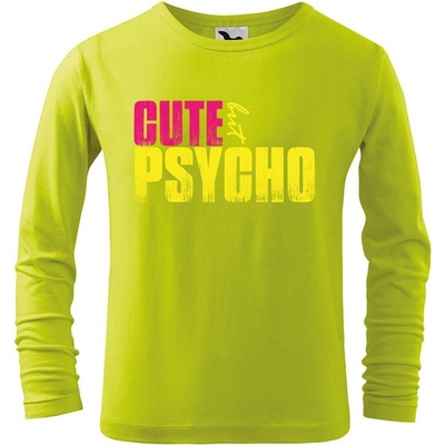 Dobrý triko Dětské bavlněné triko Cute but psycho Limetková
