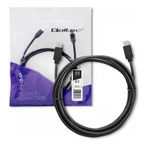Qoltec 52353 Cable USB 3.1 type C mens USB 3.1 type C men 3m Black