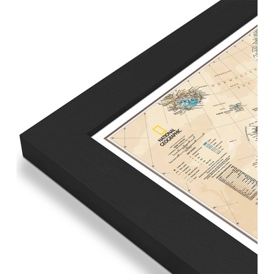 National Geographic Evropa - nástěnná mapa Executive 118 x 92 cm Varianta: mapa v dřevěném rámu, Provedení: Pegi černý