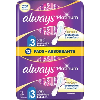 Always Platinum Ultra Night vložky veľkosť 3 12 ks