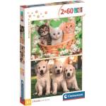 Clementoni Детски пъзел Clementoni от 2 х 60 части - Братя по козина (24820) - ozone