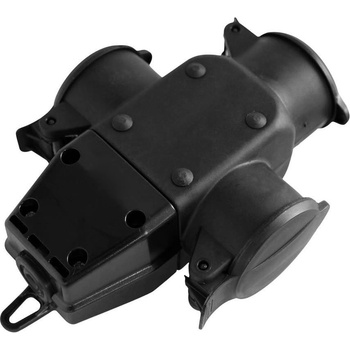 Commel Куплунг 3 х шуко с черен капак Т-образен ip44 16a гумиран - c240-501 (c240-501)