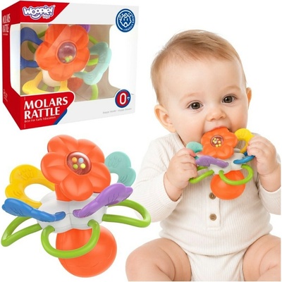 WOOPIE BABY senzorické hrkálka a hryzadlo kvetinka pre bábätká 0m+