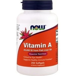 NOW НАУ ФУДС ВИТАМИН А a 25, 000 iu - 250 ДРАЖЕТА/ now vitamin a 25000 iu 250 softgles