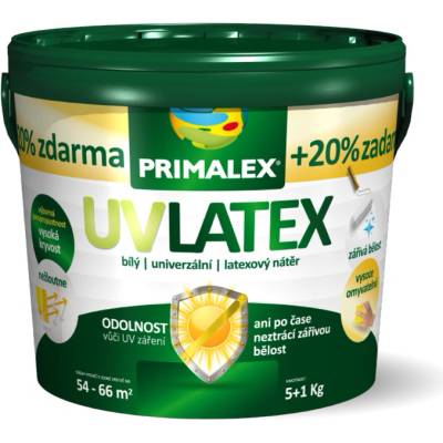 PRIMALEX UV LATEX - Matná umývateľná farba s vysokou belosťou biela 1 kg