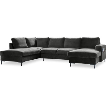 Miuform Тъмносиво U-образно разтегателно канапе от кадифе, ляв ъгъл Lofty Lilly - Miuform (Lofty Lilly HAEECL-2Q-LCBKR KRO34)