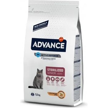 Affinity Advance Cat Senior Sterilized - пиле и ечемик, високачествена храна за кастрирани котки над 10 години, за здрави сърце, очи и стави, уринарна профилактика, контрол на теглото, Испания - 1, 5 кг