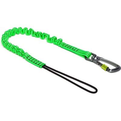Pružný závěsný popruh NLG Lanyard s jednou karabinou – nylon, zelená