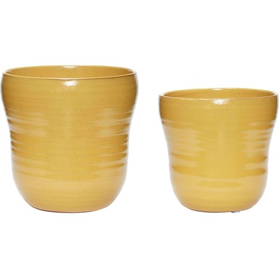 Hübsch Кашпи Hübsch керамика жълти 2 бр (671304)