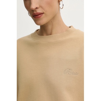 ROTATE Памучен суичър Rotate в бежово с изчистен дизайн 115468654 (115468654)