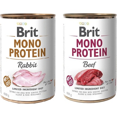 Brit Adult Mono Protein Rabbit 6 x 400 g a Brit Adult Mono Protein Beef 6 x 400 g