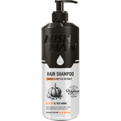 Nishman Garlic&Nettle Hair Shampoo - spevňujúci šampón pre mužov, 480 ml