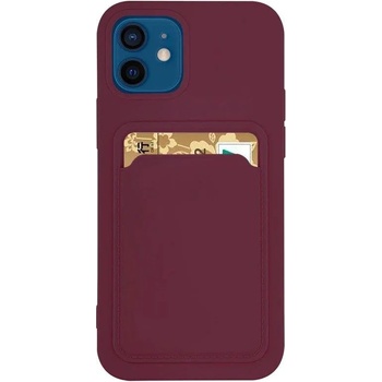 HQWear Силиконов кейс с отделение за карти HQWear за Samsung Galaxy S21+ 5G (S21 Plus 5G), Тъмнолилав (KXG0021181)