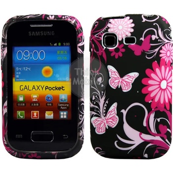 Image 1 of Samsung Galaxy Pocket S5300 Black Butterfy Калъф + Протектор