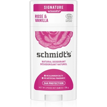 Schmidt's Rose + Vanilla дезодорант-стик без съдържание на алуминиеви соли 75 гр