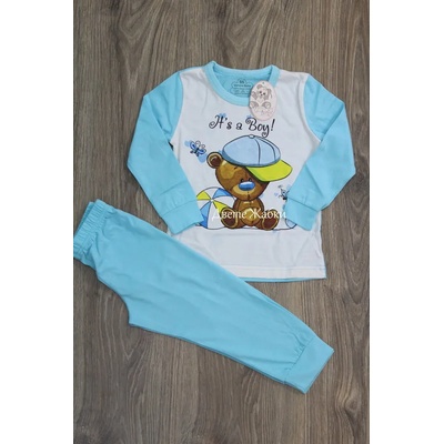 Венера Пижамка с дълъг ръкав Мечо, 86 /тюркоаз/