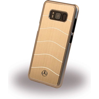 Mercedes-Benz Wave VIII Brushed Aluminium Hard Case - дизайнерски алуминиев кейс за Samsung Galaxy S8 (златист)
