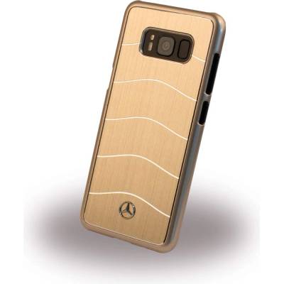 Mercedes-Benz Wave VIII Brushed Aluminium Hard Case - дизайнерски алуминиев кейс за Samsung Galaxy S8 (златист)