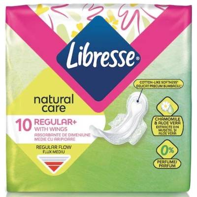 Libresse Превръзки с крилца Libresse - Natural Care, Normal, 10 броя