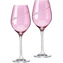 Diamante sklenice na bílé víno Silhouette City Pink s krystaly Swarovski 2 x 360 ml