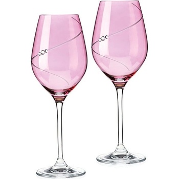 Diamante sklenice na bílé víno Silhouette City Pink s krystaly Swarovski 2 x 360 ml