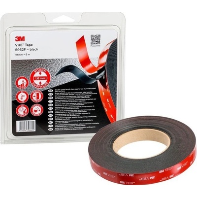 3M 5962 VHB Páska vhodná pro obtížně lepitelné materiály 19 mm x 8 m x 1,5 mm černá