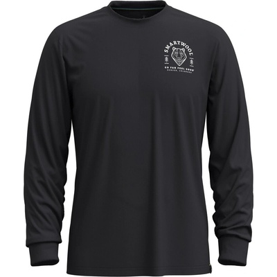 Unisex tričko SmartWool Bear Stare Graphic Long Sleeve černá