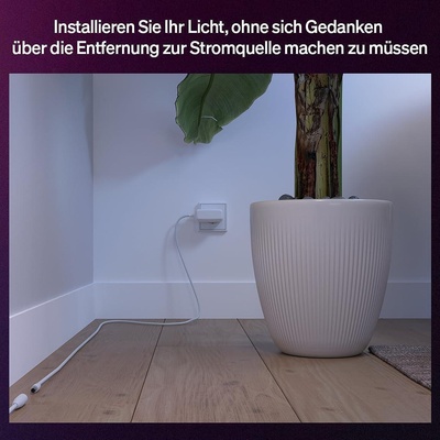 Philips Смарт допълнителна LED RGBIC димируема лента Philips Hue Flux Extension WACA, 5 м, бяла, 20W, 2500 lm, 16 милиона цвята (BT, Zigbee, Apple Home, Google, Alexa, SmartThings) (929004297202)