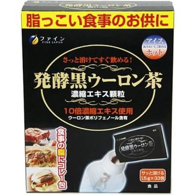 Fine Japan Ферментирал екстракт от черен улуонг чай + Пу ер чай, 33 сашета, Fine Japan (006683 (000050) FJ)