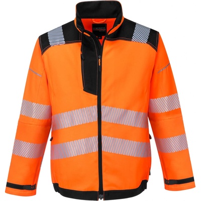 PortWest HI-VIS PW3 T500 reflexní bunda HV oranžová/černá
