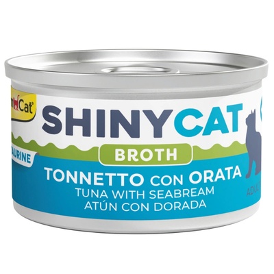 GimCat ShinyCat Tuna with Sea Bream in Broth с парченца риба тон и ципура в натурален бульон 70gr