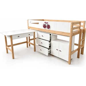 Ginger Home Детско комбинирано легло Ginger Home - Cherry, с бюро, скрин и шкаф (SRK-57) - ozone