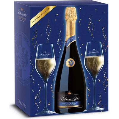 Bohemia Prestige brut 12,5% 0,75 l (dárkové balení 2 sklenice)