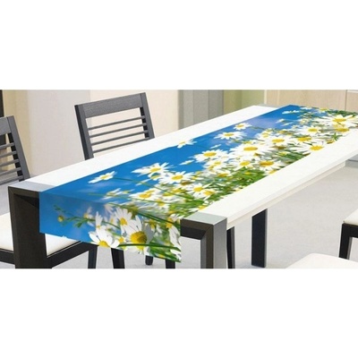 Dimex Běhoun Sedmikrásky TS 002 modrá bílá zelená žlutá 40x140cm